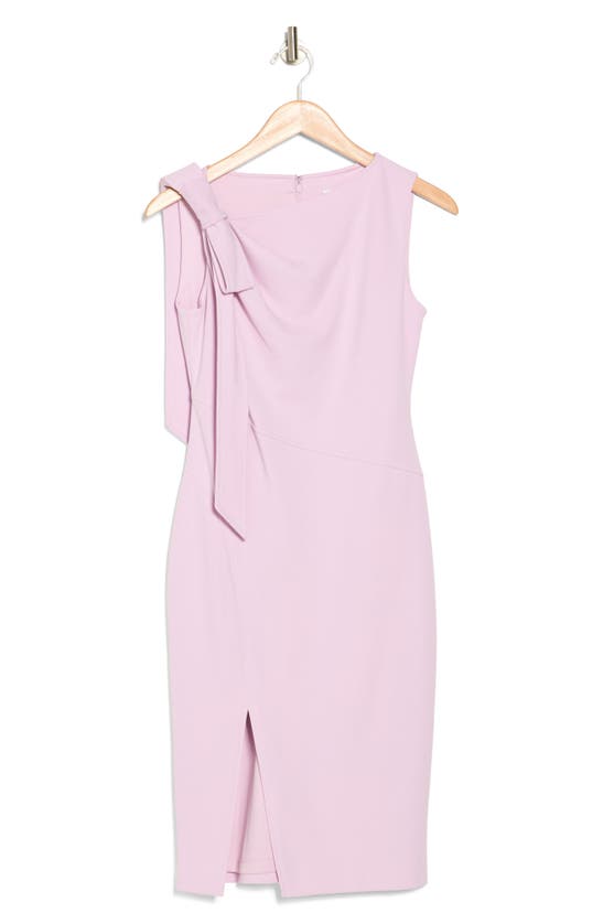 Calvin Klein Asymmetric Bow Sheath Dress In Cherry Blossom