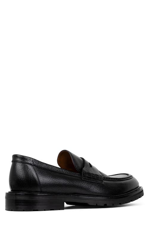 Shop Donald Pliner Lug Penny Loafer In Black