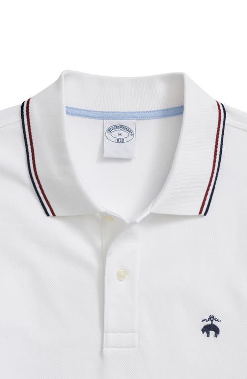 Shop Brooks Brothers Tipped Piqué Polo In White