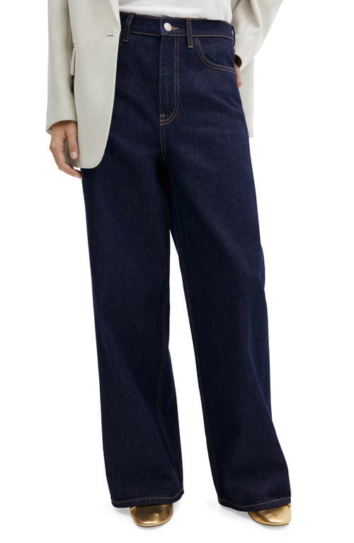 MANGO Low Rise Wide Leg Jeans Open Blue at Nordstrom,