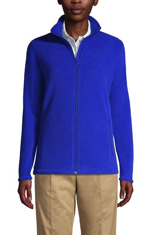 Shop Lands' End Full-zip Mid-weight Fleece Jacket In Cobalt