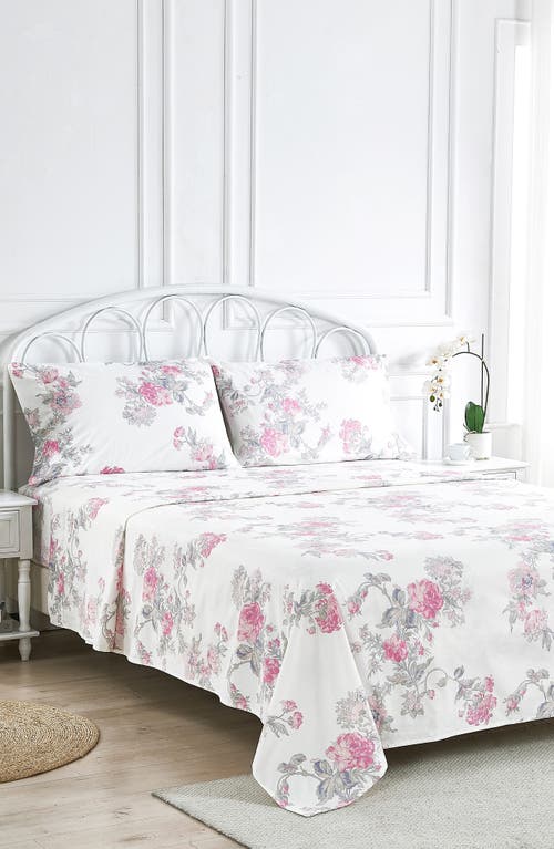 Melange Home Rose 200 Thread Count Percale Cotton Sheet Set In Pink