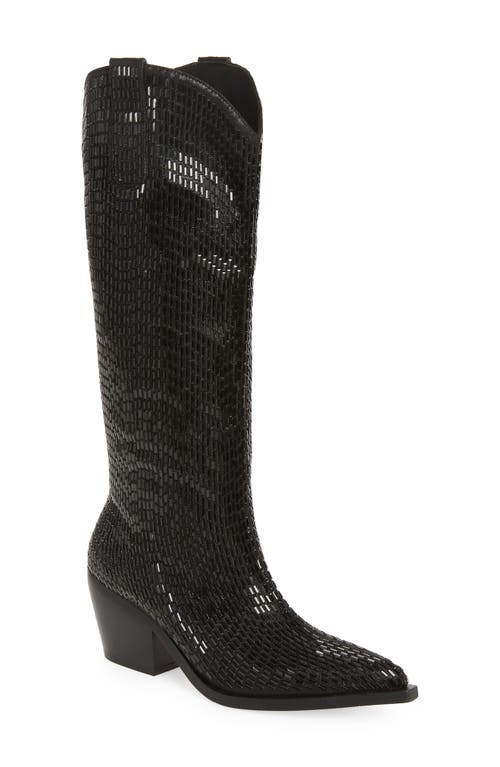 Driven Crystal Western Boot in Black