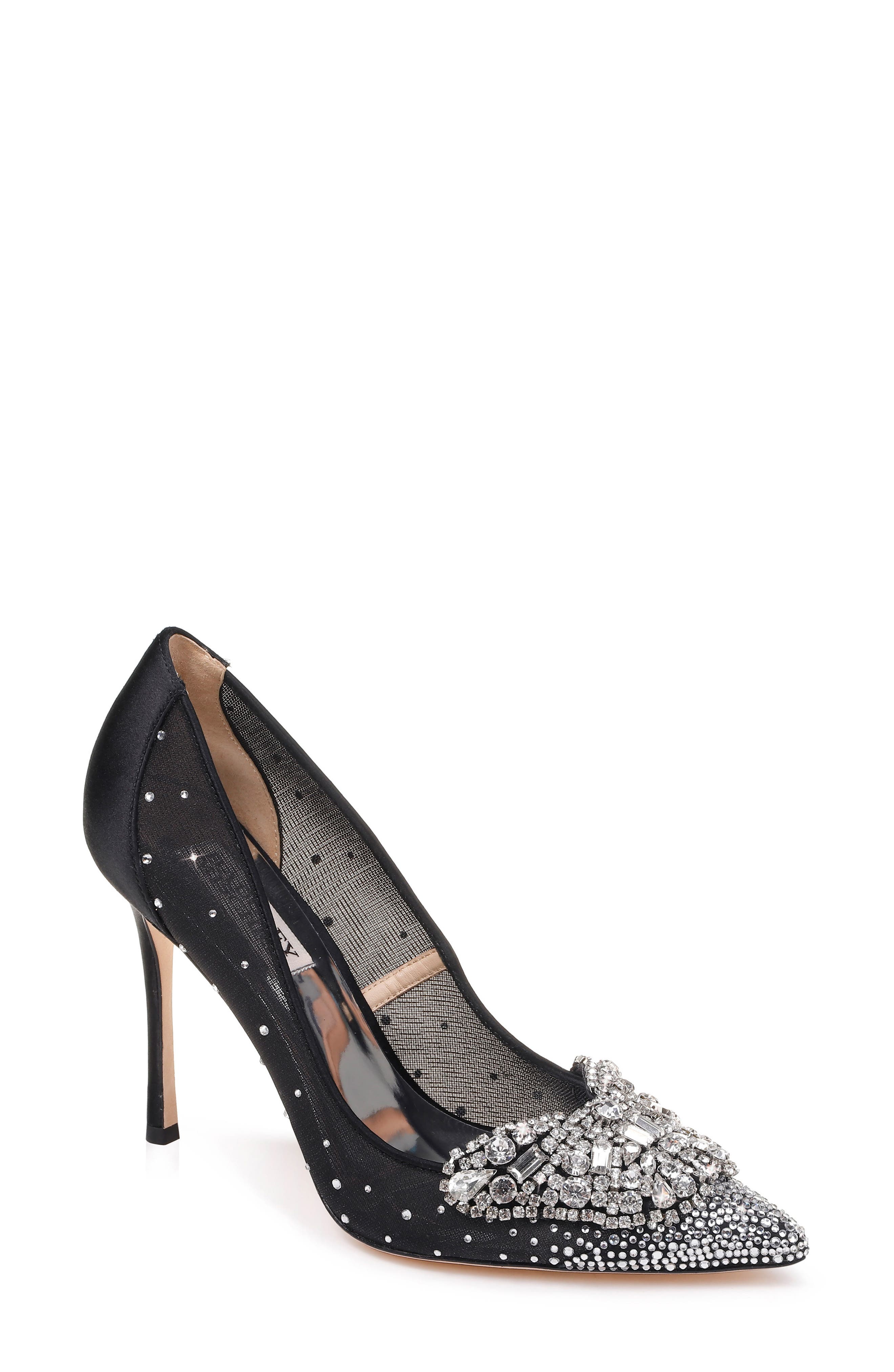 Badgley Mischka Quintana Crystal Embellished Pump, Black