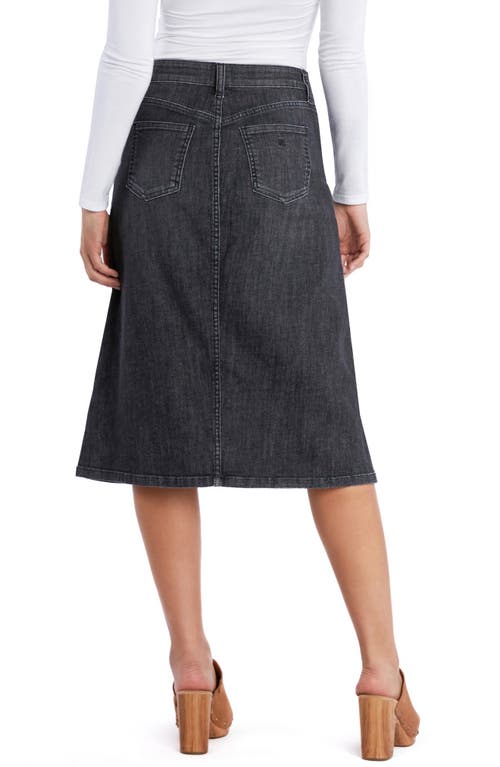 WASH LAB DENIM WASH LAB DENIM SLICK DENIM MIDI SKIRT