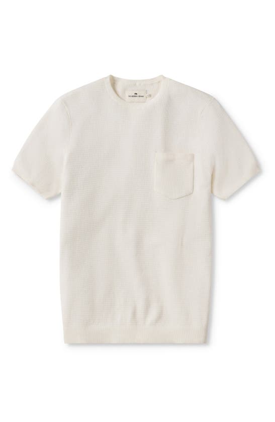 The Normal Brand Waffle Stitch Short Sleeve Sweater In Cream