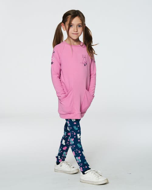 Shop Deux Par Deux Little Girl's Tunic With Front Pocket Pink In Crocus