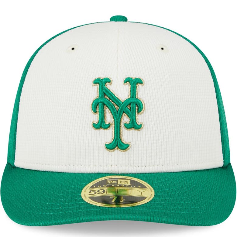 Shop New Era White/green New York Mets 2024 St. Patrick's Day Low Profile 59fifty Fitted Hat