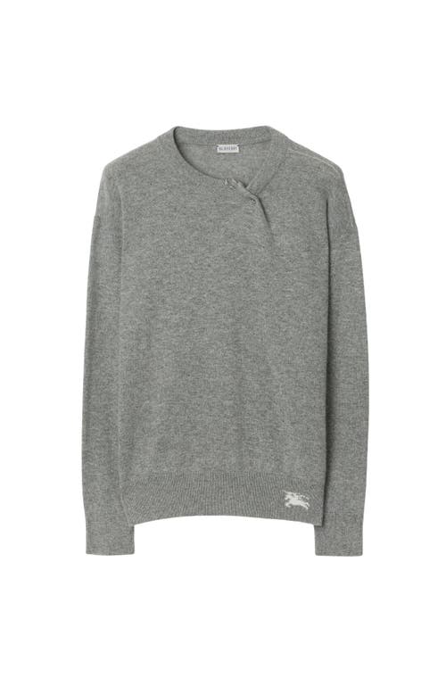 Shop Burberry Cashmere Sweater In Light Grey Melange