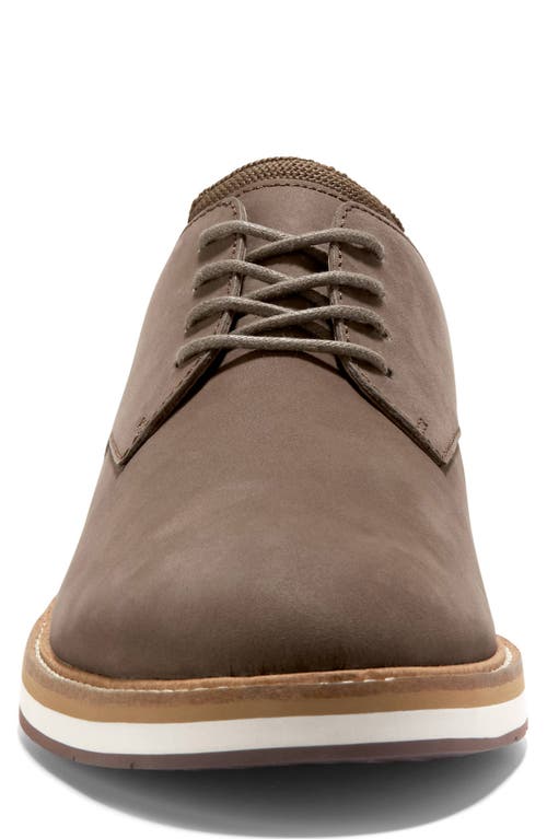 Shop Cole Haan Osborn Plain Toe Derby In Truffle Nubuck/ivory