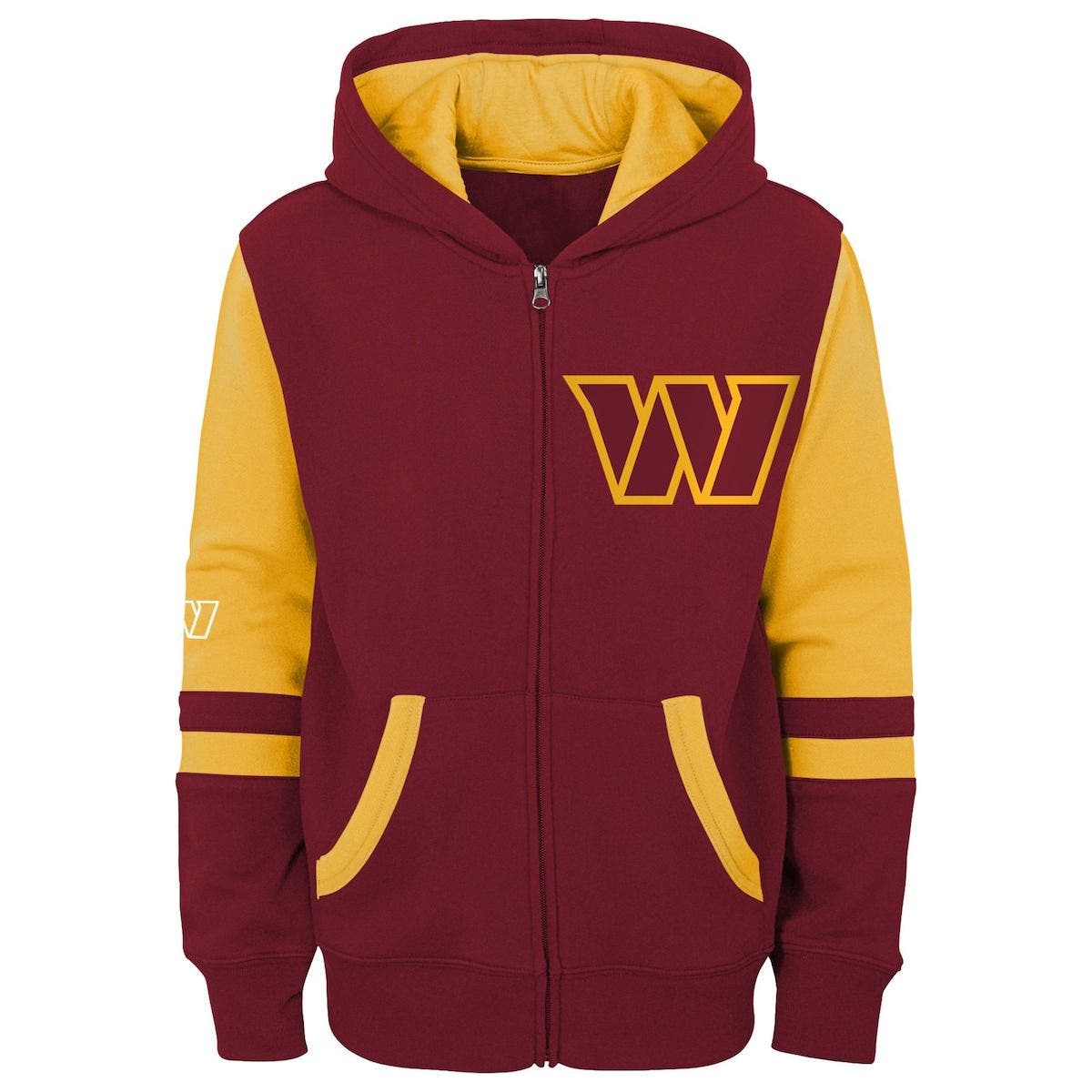 Outerstuff Youth Burgundy Washington Commanders Logo Stadium FullZip