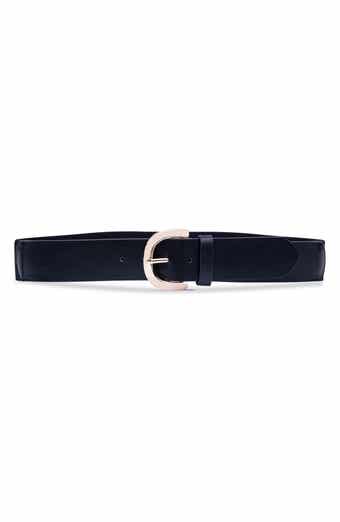 LP | LP by Linea Pelle Women's Reversible Casual Center Bar Buckle Belt,  Black