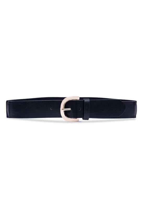 Linea Pelle Smooth Stretch Belt In Black