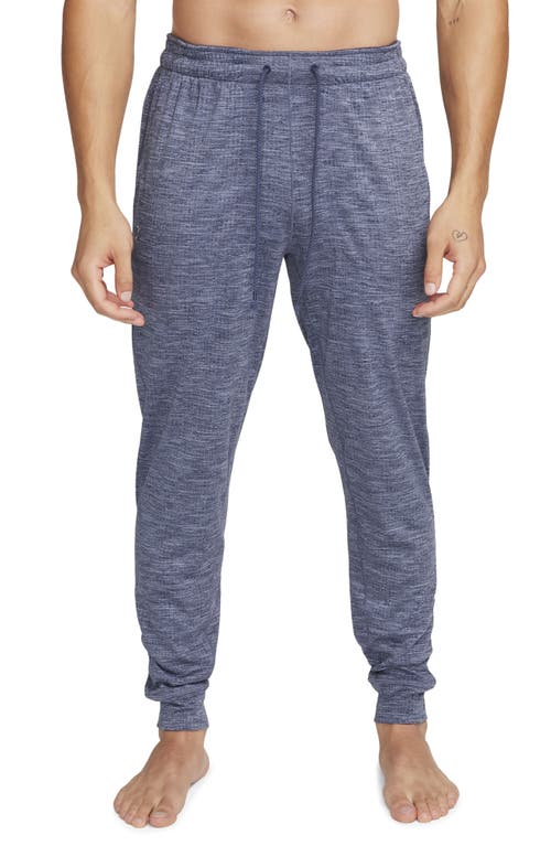 Nike Yoga Dri-fit Jersey Joggers In Thunder Blue/heather