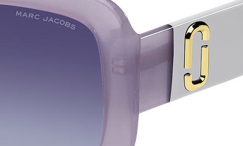 Shop Marc Jacobs 53mm Gradient Polarized Square Sunglasses In Violet Grey/violet Shaded