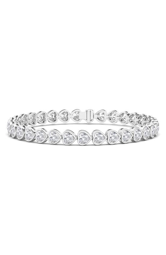 Shop Hautecarat Bezel Heart Lab Created Diamond Bangle In 18k White Gold