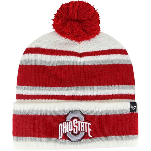 Women's New Era Cream Ohio State Buckeyes Fresh Cuffed Knit Hat with Pom