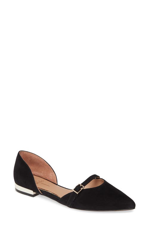Linea Paolo Demi d'Orsay Flat in Black Suede