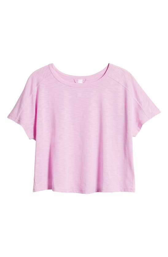 Shop Zella Spark Crop Slub T-shirt In Purple Pastel