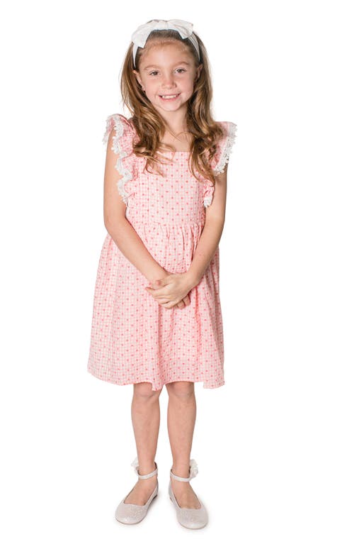 Popatu Kids' Lace Trim Pinafore Dress Raspberry at Nordstrom,