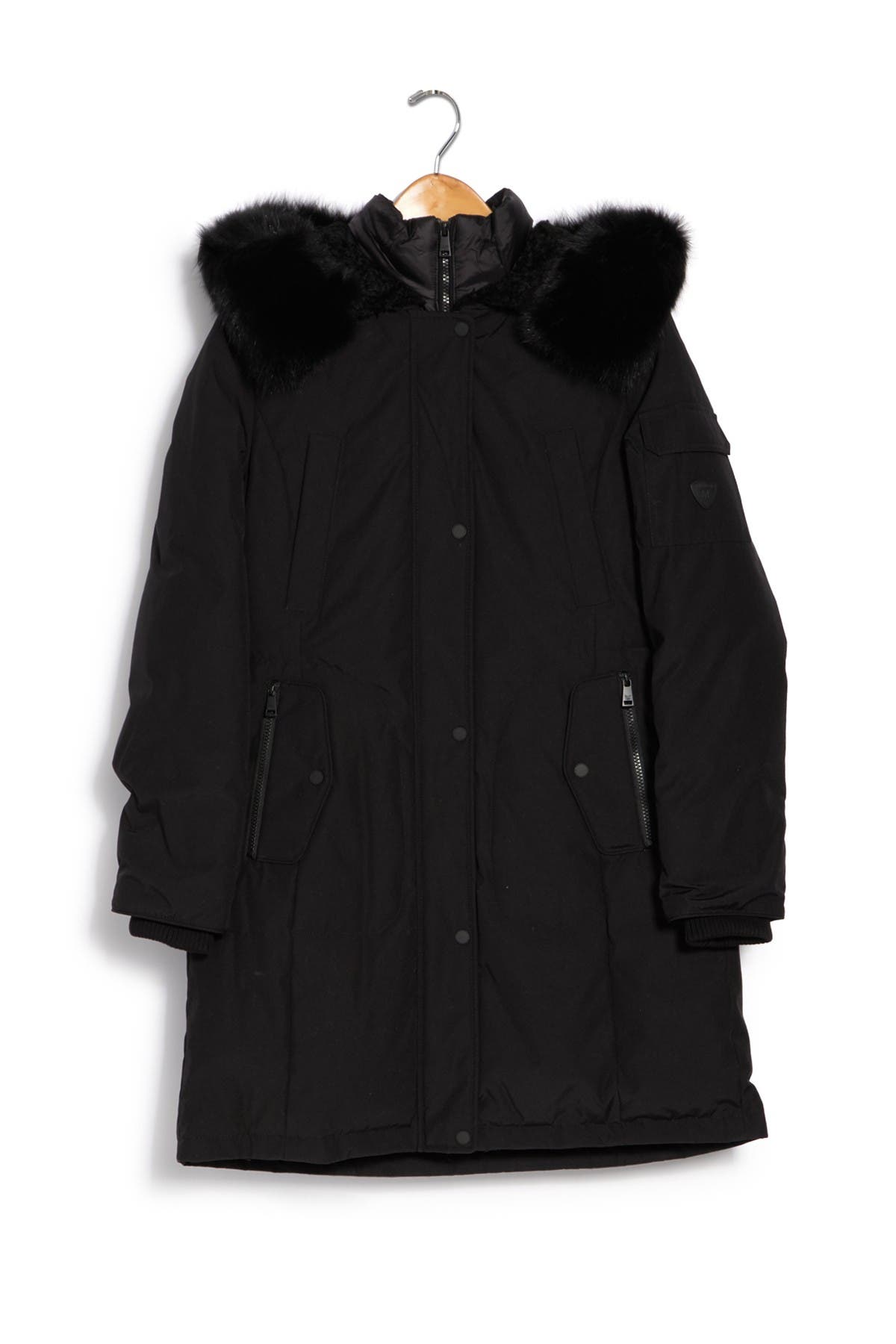1 madison genuine fox fur trimmed parka