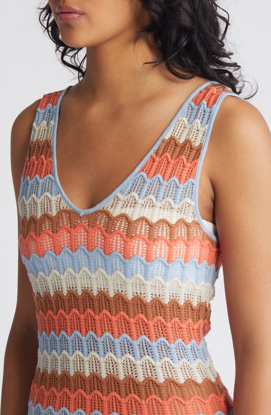 RIP CURL RIP CURL SANTORINI SUN POINTELLE STITCH SWEATER MIDI DRESS 