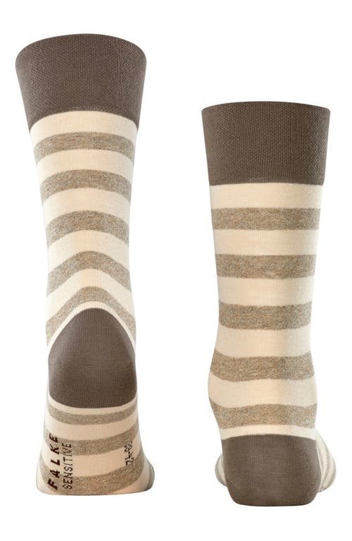 Falke Sensitive Mapped Line Crew Socks In Clay