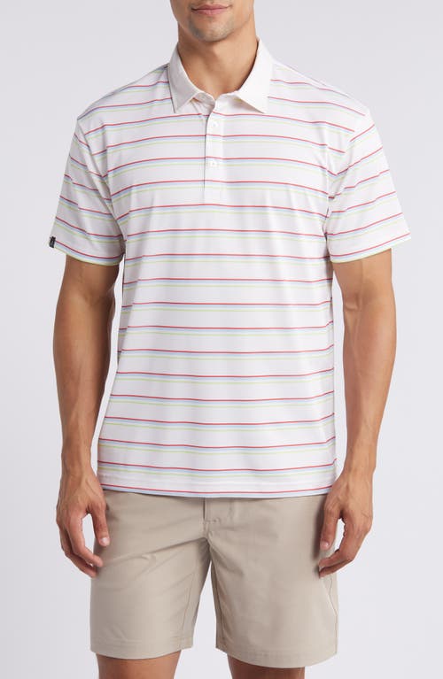 Shop Swannies Cullen Stripe Golf Polo In Vintage White