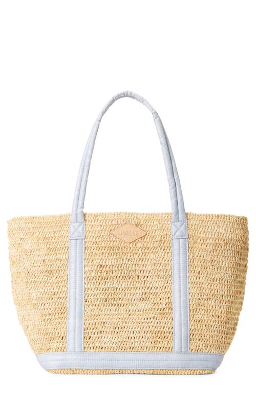 Shop Mz Wallace Medium Raffia Tote In Raffia/chambray