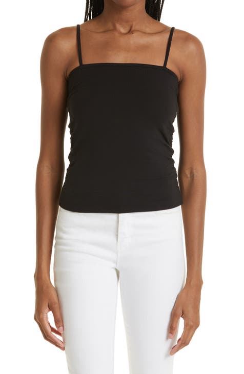 Ruched Stretch Pima Cotton Tank Top