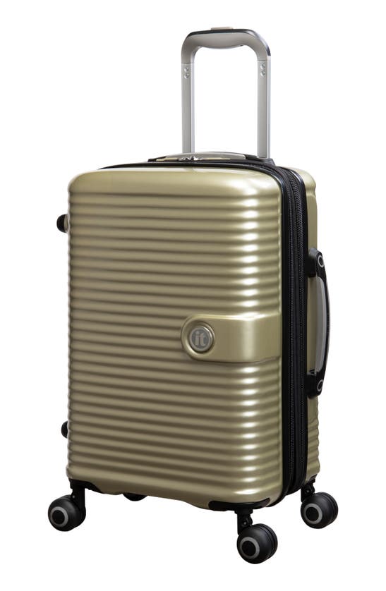 Shop It Luggage Helixian 21" Hardshell Spinner Suitcase In Metallic Champagne