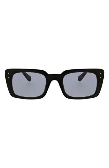 Bcbg Retro 52mm Rectangle Sunglasses In Shiny Black