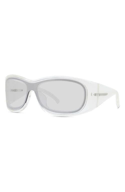 Shop Givenchy Oval Sunglasses In Crystal/smoke Mirror