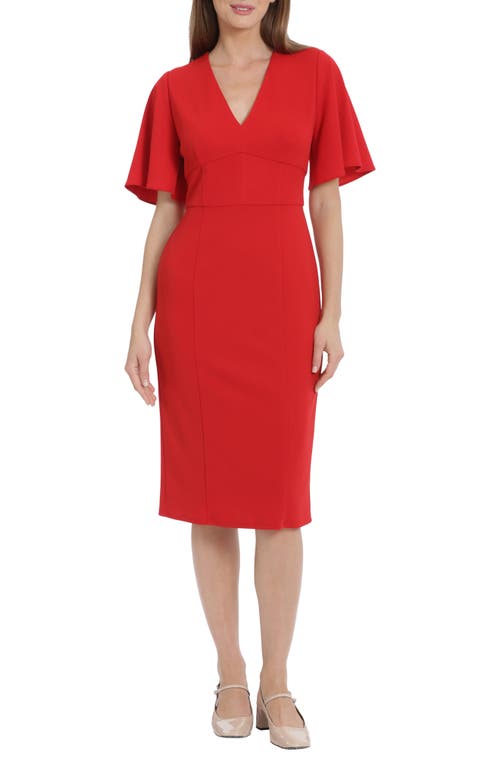 Maggy London Flutter Sleeve Midi Dress at Nordstrom,