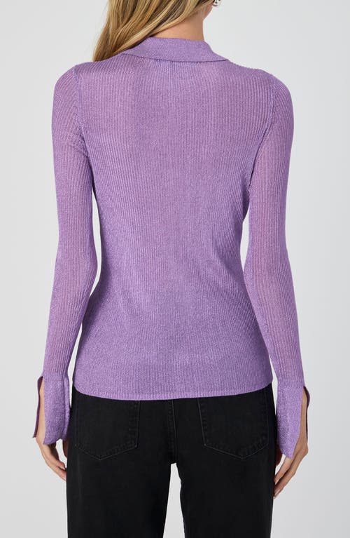 Shop French Connection Metallic Collared Cardigan In 50-lavender