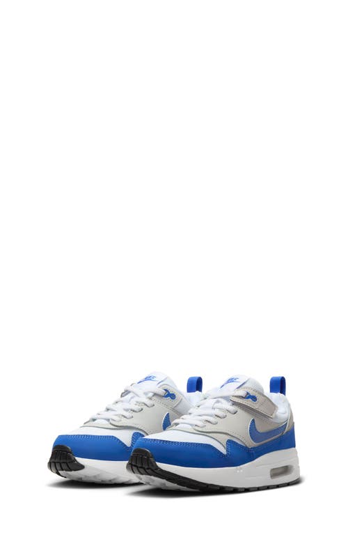 Nike Kids' Air Max 1 Easyon Sneaker In White/royal/grey