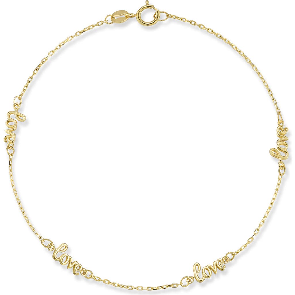 Ember Fine Jewelry 14k Love Script Bracelet In Gold