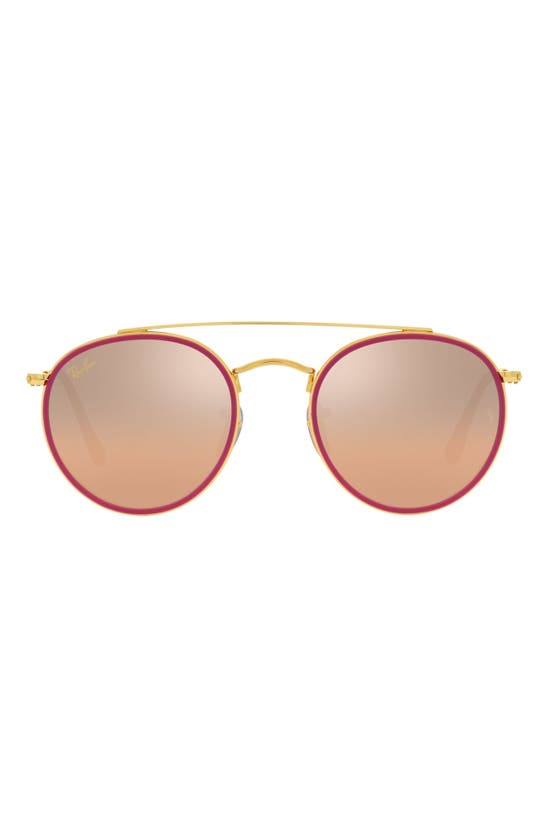 Ray Ban 51mm Sunglasses In Legend Gold / Pink Mirror