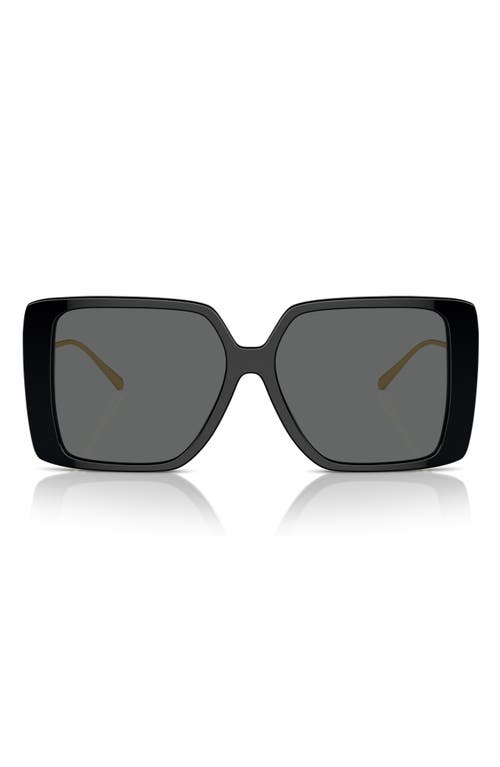 56mm Square Sunglasses in Black