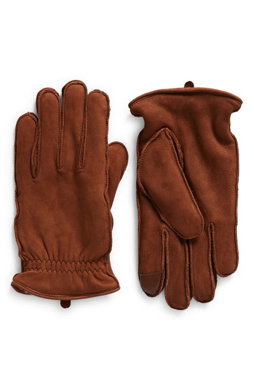 Nordstrom Faux Fur Lined Tech Gloves Brown at Nordstrom,