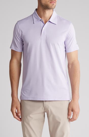 Shop Brooks Brothers Stripe Golf Polo In Purple