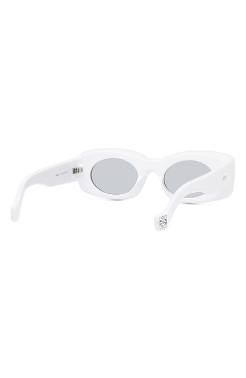 Shop Loewe Paula's Ibiza Original 49mm Small Rectangular Sunglasses In White/smoke Mirror