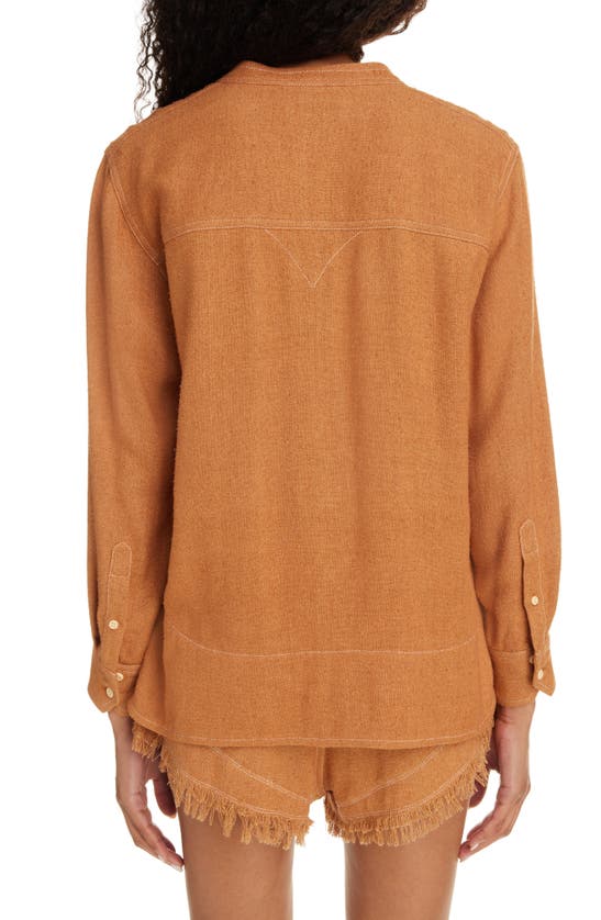 Shop Isabel Marant Étoile Tecoyo Silk Button-up Shirt In Camel