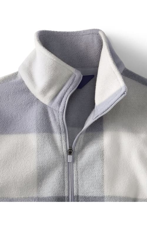 Shop Lands' End Plus Size Anyweather Fleece Quarter Zip Pullover In Surf Gray Buffalo Check