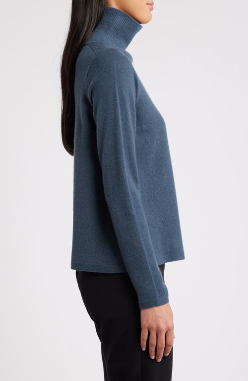 Shop Eileen Fisher Boxy Cashmere Turtleneck Sweater In Eucalyptus