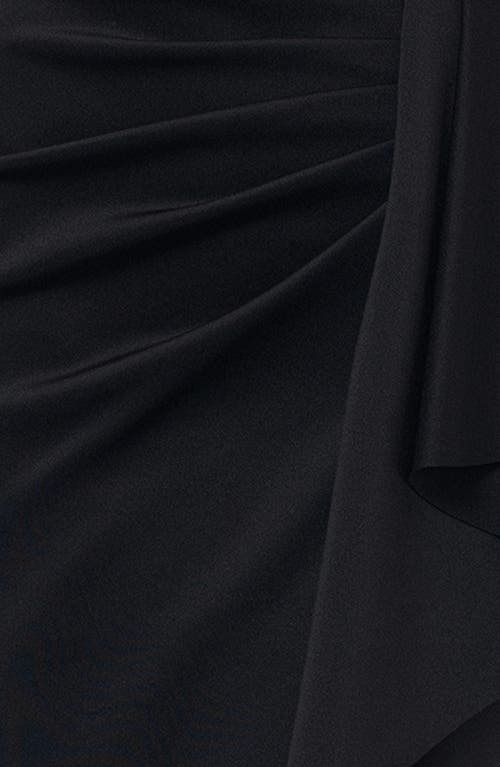 Xscape Evenings Ruched Scuba Gown In Black