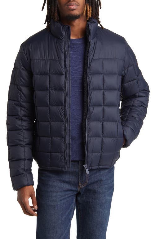 Save The Duck Stalis Quilted Packable Water Resistant Recycled Nylon Puffer Jacket in Blue Black 