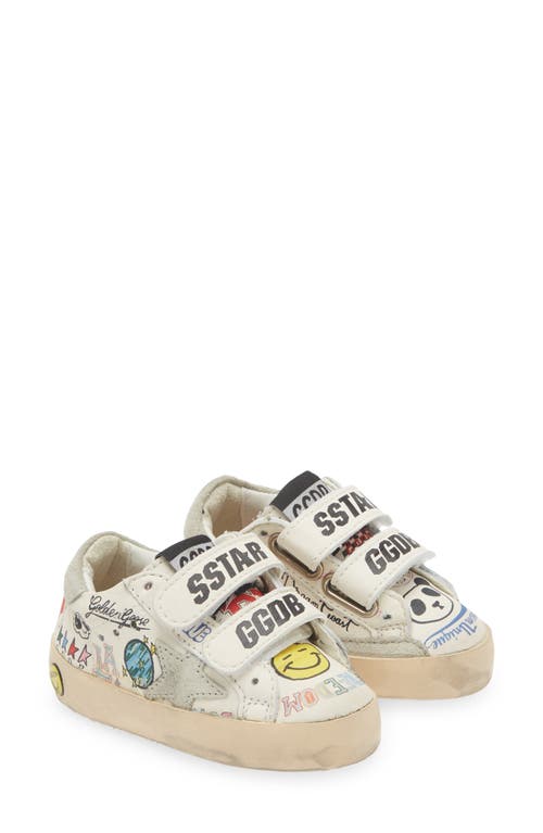 Golden Goose Kids' Old School Graffiti Low Top Sneaker In White/multi