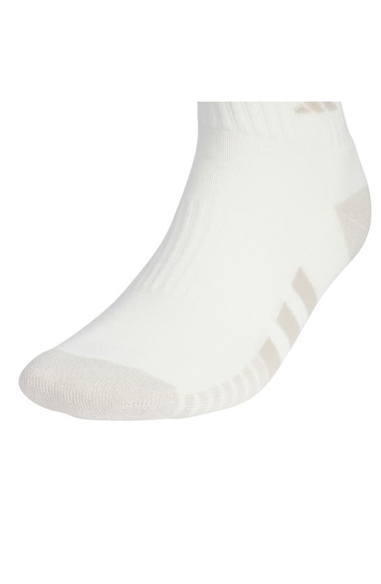Shop Adidas Originals 3-pack Cushioned 3.0 Quarter Socks In Off White/ Ink Blue/ Ivy Green