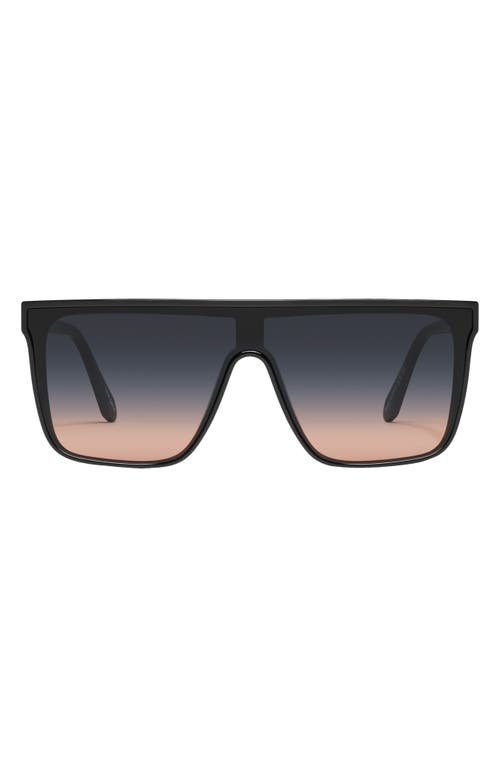 Nightfall 49mm Gradient Shield Sunglasses in Black/Black Fade Coral